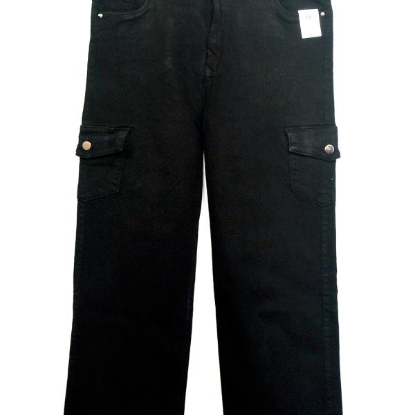Women Cargo Black Jeans