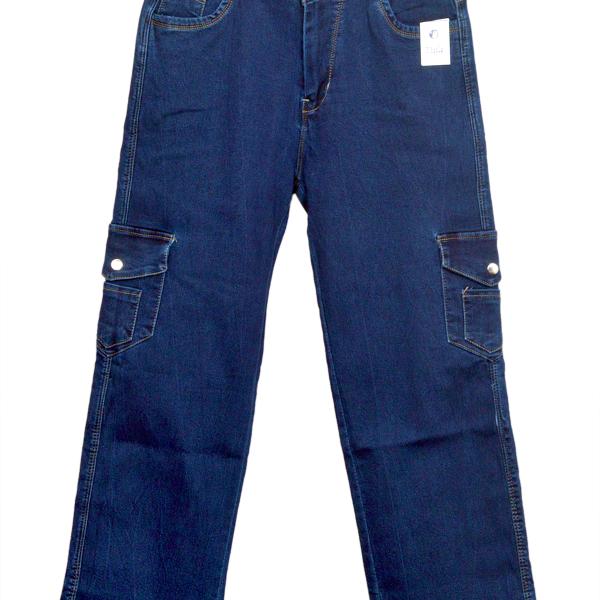 Women Cargo Dark Blue Jeans