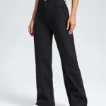 Women Wide Leg Black Jeans