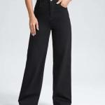 Women Wide Leg Black Jeans