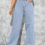 Women Wide-Leg Blue Jeans