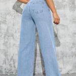 Women Wide-Leg Blue Jeans