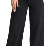 Women Wide-Leg High-Waist Black Jeans