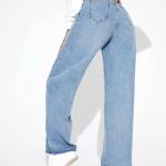 Women Baggy Fit Blue Jeans