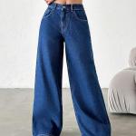 Women Baggy Fit Blue Jeans