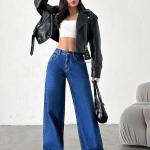 Women Baggy Fit Blue Jeans
