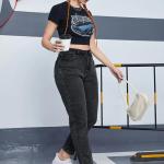 Women Tapered Leg Grey Jeans