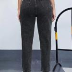 Women Tapered Leg Grey Jeans