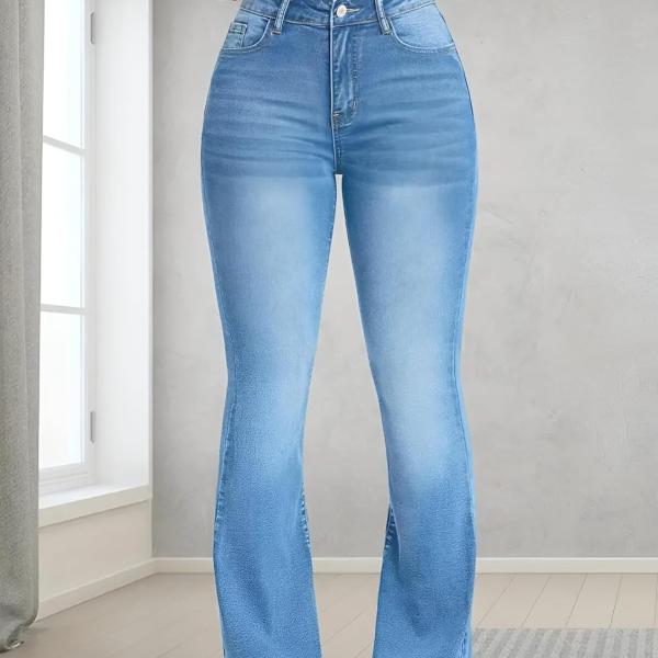 Women Bootcut Fit Blue Jeans