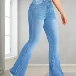 Women Bootcut Fit Blue Jeans