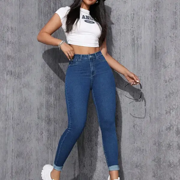Women Skinny Fit Blue Jeans