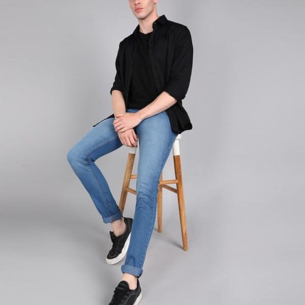 Men Skinny Fit Blue Jeans