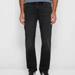 Men Straight Fit Black Jeans
